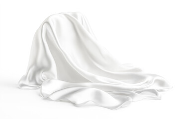 white silk cloth isolated on white