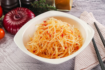 Asian spicy glass noodle salad