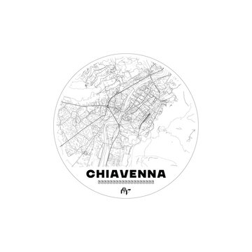vector map of the city of Chiavenna
