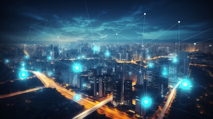 Fototapeta premium Building Smart Cities with Advanced Wireless Sy