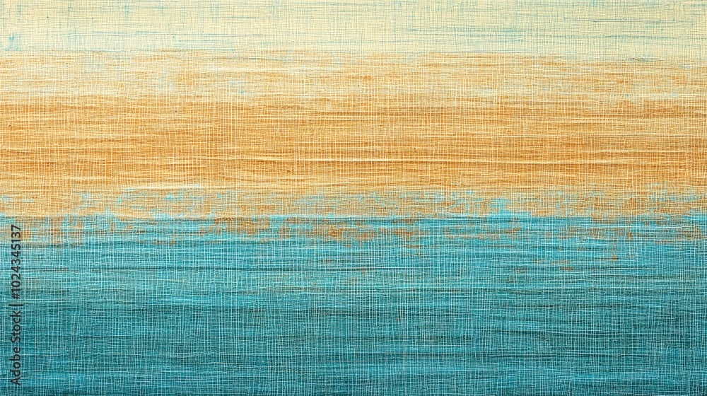 Aufkleber abstract painting featuring a horizontal multi line color gradient with geometric designs in aqua li