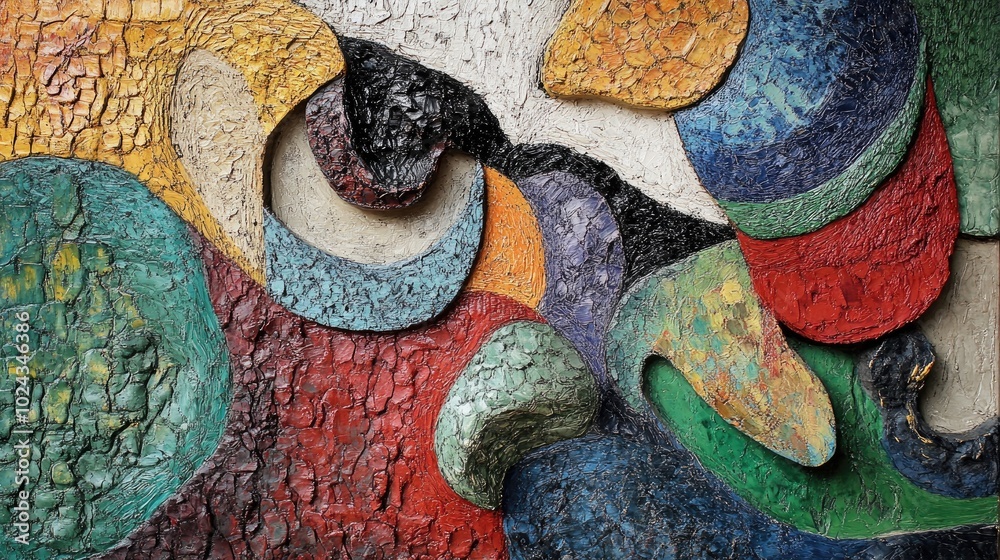Poster Abstract painting featuring natural textures shapes forms and patterns in a variety of color themes to highlight their inherent beauty