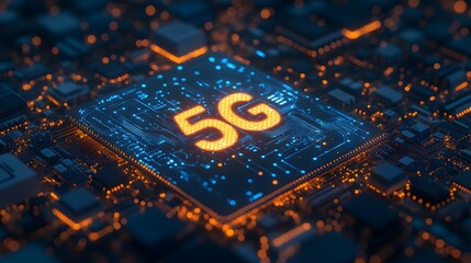 High-speed 5G internet technology background, futuristic and fast.






