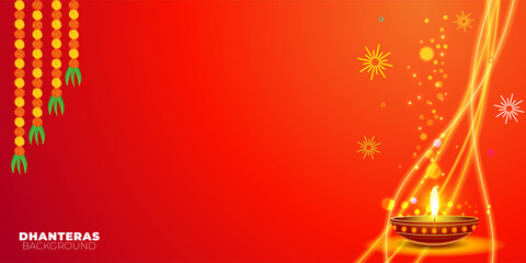 Vector illustration of Happy Dhanteras Background social media template