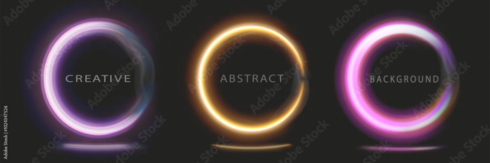 Poster light circle with smoke. abstract creative background.vector illustration.