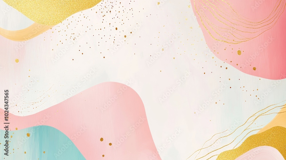 Poster beautiful fantasy background in soft pastel colors with brightness and bokeh white gold and pink pas