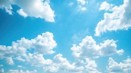 Blue Sky With White Clouds Stunning Background For Various Uses Clear Day With Pleasant Weather