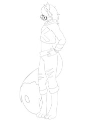 Greenish Furry Character on side view