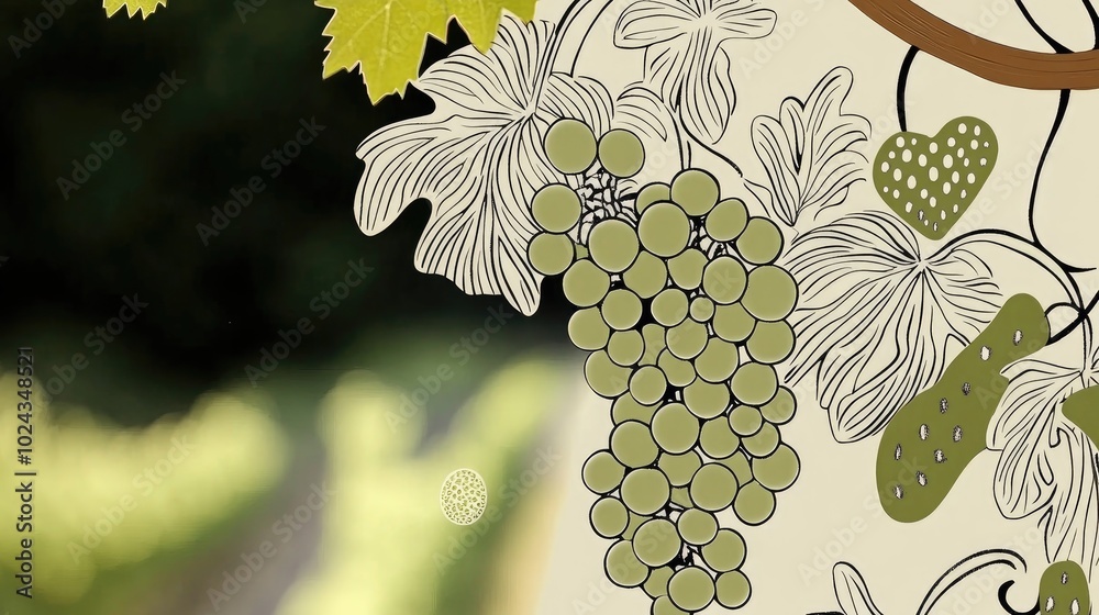 Aufkleber bunches of green grapes under sunlight close up view featuring beautiful bokeh ideal for posts scree