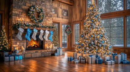 Fototapeta premium The Cozy Christmas Living Room
