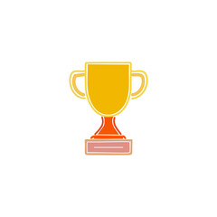 Trophy cup icon. Winner trophy symbol. Flat design. Vector illustration