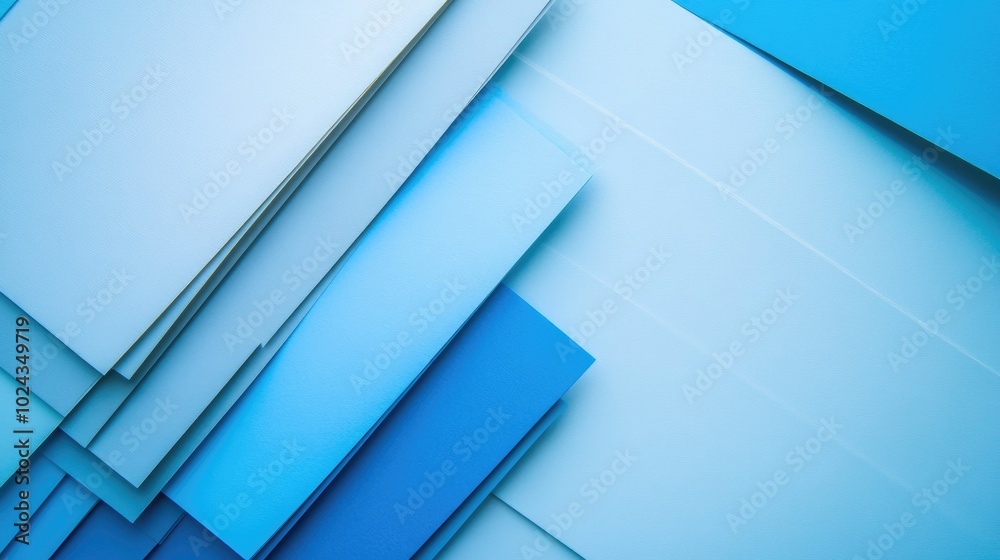 Poster Abstract stacked paper with a blue gradient background