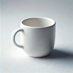 Obraz premium A clean and minimalist white cup sitting on a smooth surface, casting a soft shadow