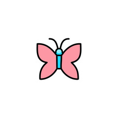 Butterfly color icon vector illustration