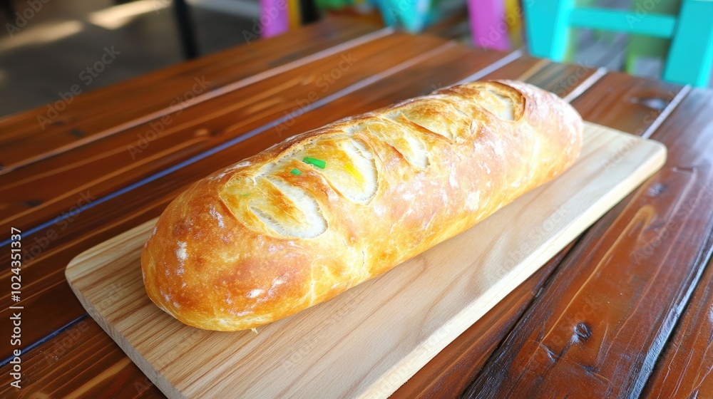 Poster artisan sourdough bread with a crusty exterior displayed on a rustic wooden surface nutritious and w