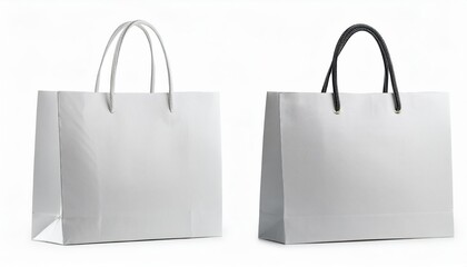 white shopping bag twin mock up packaging with white background