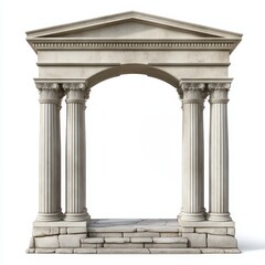 A classical stone archway with columns, showcasing ancient architectural design.