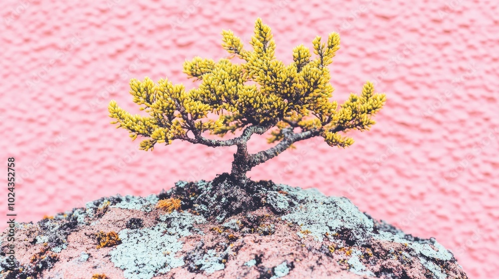 Poster close up macro photograph of a small tree