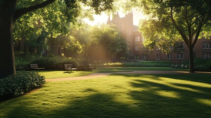Obraz premium Sunny Morning on Campus