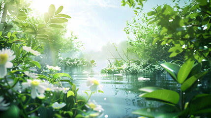 Fresh Organic Greenery Nature Background
