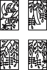 4月のミニ花札アイコンセット