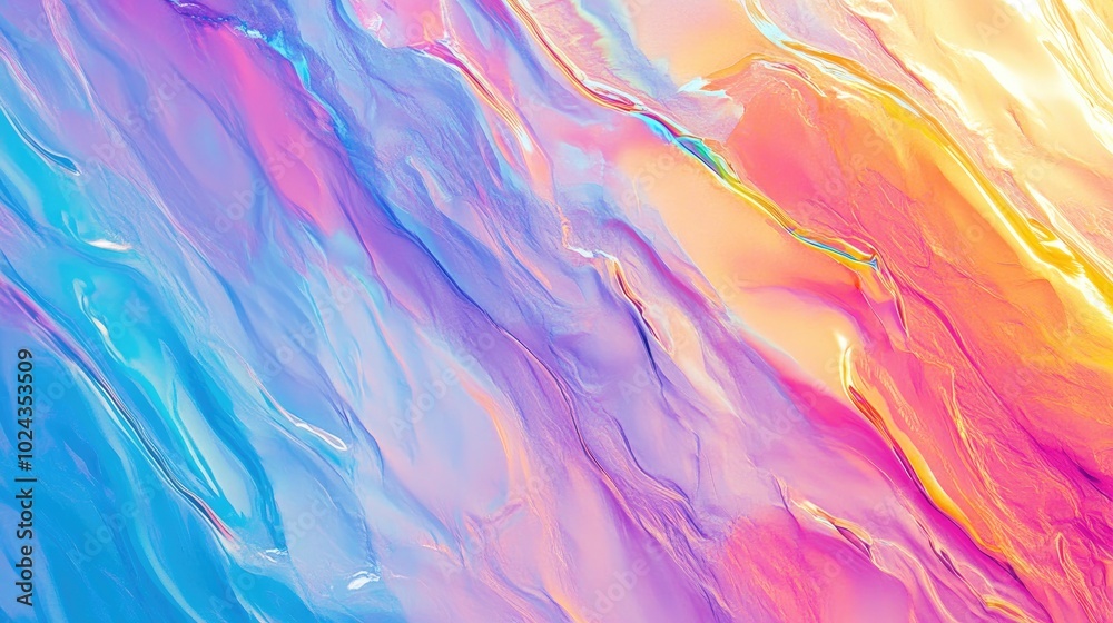 Poster colorful digital abstract textured wallpaper with holographic effect iridescent background for creat