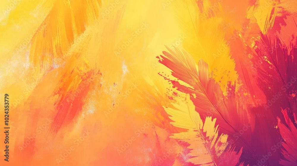 Poster abstract colorful background design featuring vibrant yellow hues in a painterly style