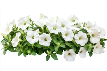 Flowers bush of White Petunia isolated on white background