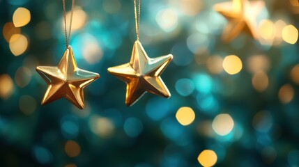 The Golden Christmas Star Ornaments