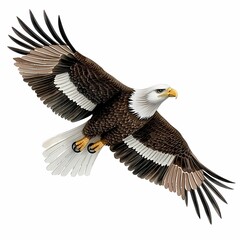 Fototapeta premium Majestic Eagle Soaring Through the Clear Blue Sky