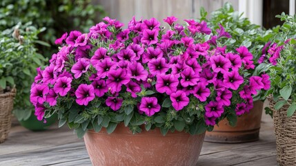 Blooming Petunia Flowers Flowering Plants from the Solanaceae Family