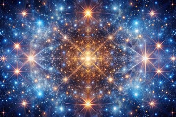 Obraz premium Symmetrical abstract background with stars in space