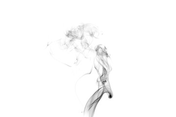 Abstract black smoke on white background. Abstract smoke pattern.