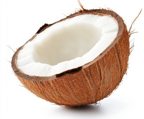 Half of coconut isolated on white background