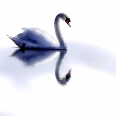 Graceful Swan Gliding Across a Calm Lake