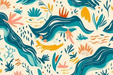 Fototapeta premium Abstract Watercolor Pattern with Earthy Tones