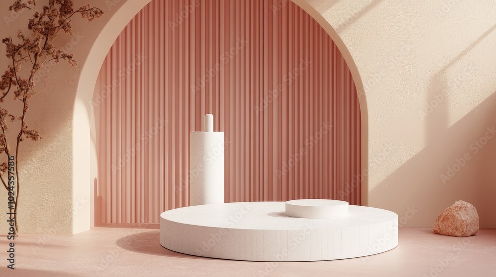 Poster 3D background featuring a minimal podium scene for product display
