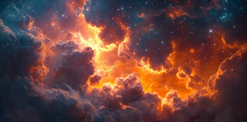 Space with nebula and stars cosmos universe science astronomy background. 