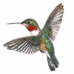 Obraz premium Colorful Hummingbird in Mid Flight with Delicate Wings