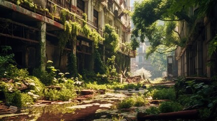 Abandoned City Overgrown With Nature