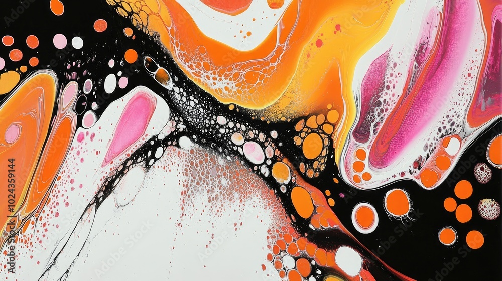 Poster abstract art painting featuring a pattern on a white background