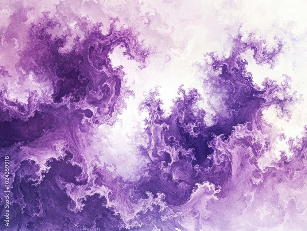 Poster Abstract watercolor background with a stylish fractal design Cosmic artwork featuring an artistic purple pattern Trendy template suitable for various design projects Surreal digital acrylic painti