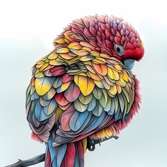 Colorful Parrot Perched on a Branch