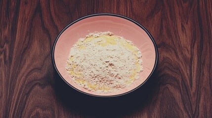 Bubbly Sourdough Bread Starter with White Flour on Dark Wooden Rustic Background Fermentation Natural Homemade Baking and Culinary Concept