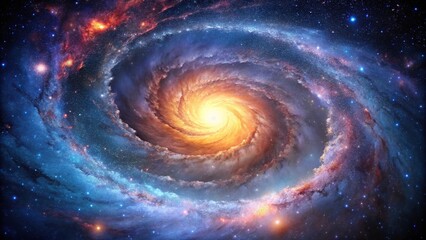 Obraz premium Symmetrical deep space wallpaper showcasing the discovery of a galaxy through a cosmic telescope