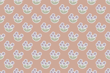 Flower Plant Seamless Pattern Beautiful Soft Color Modern Simple Cactus PNG Transparent Background