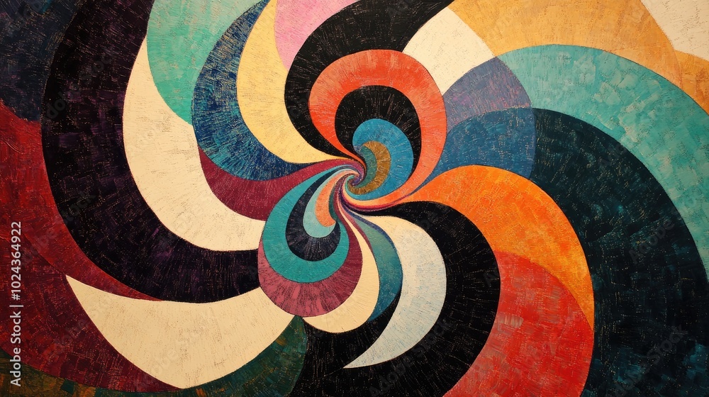 Poster abstract artwork featuring a swirling pattern