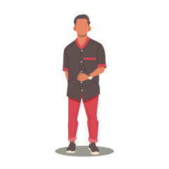 portrait of handsome man in stylish outfits vector