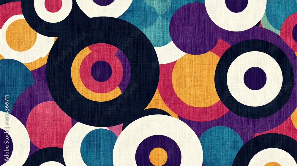 Aufkleber Abstract multicolored circular geometric pattern background
