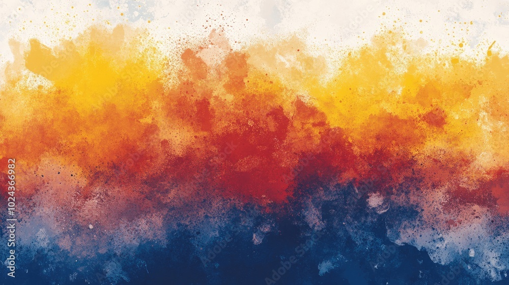 Poster colorful abstract watercolor painting background bright colors wide banner splash on canvas artistic